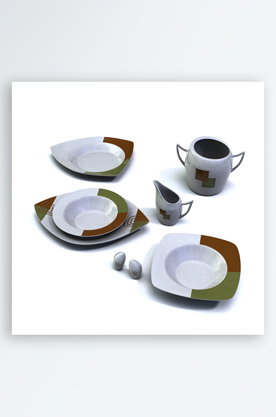 3D立体餐具设计模型-众图网