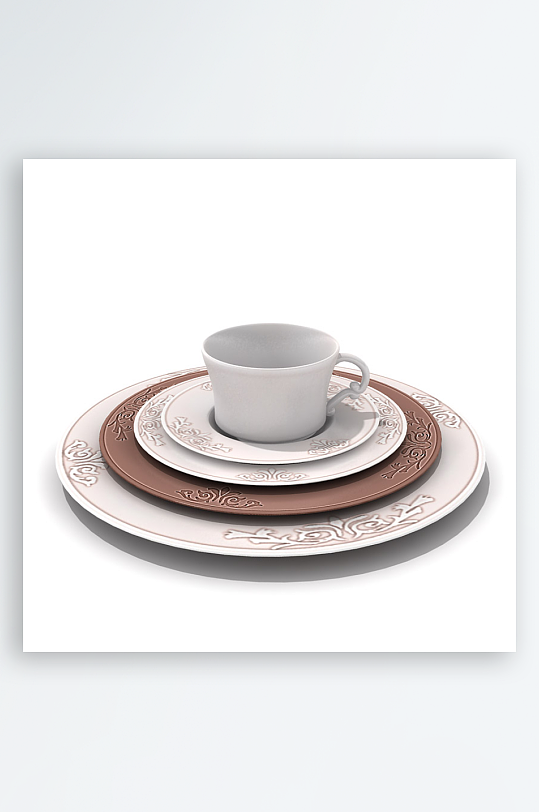 3D立体餐具设计模型-众图网