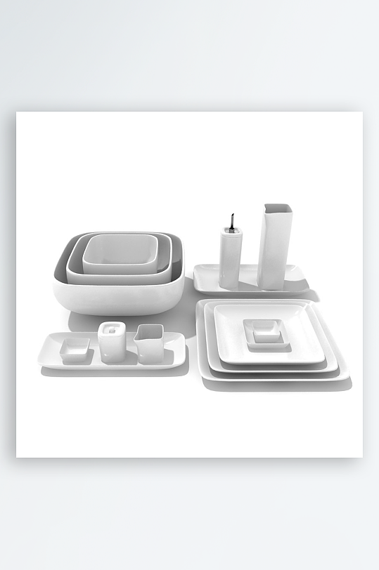 3D立体餐具设计模型-众图网