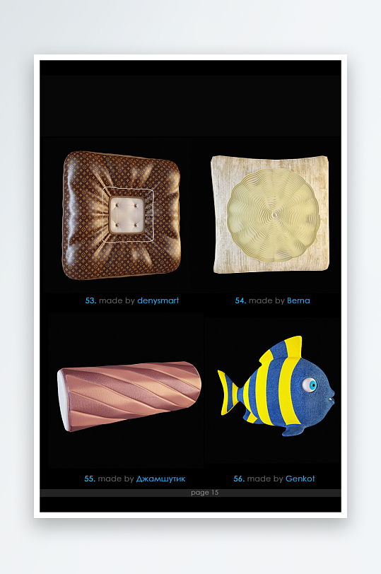 立体3D抱枕靠垫模型-众图网