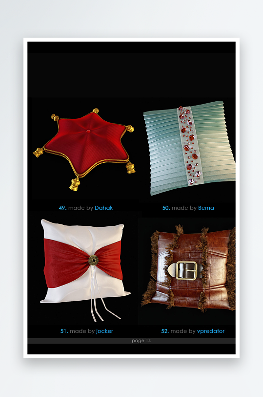 立体3D抱枕靠垫模型-众图网