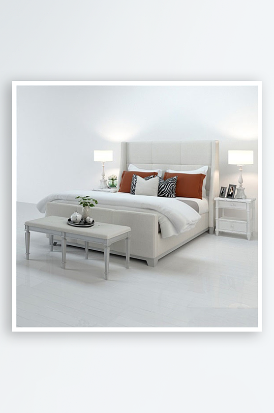 家具设计床3D模型-众图网