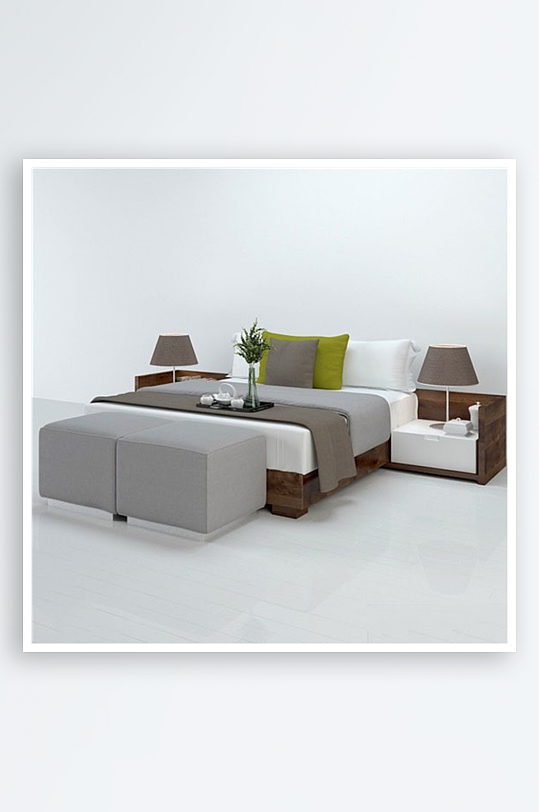 家具设计床3D模型-众图网