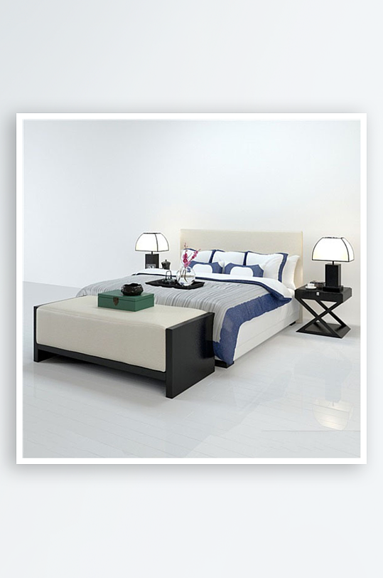 家具设计床3D模型-众图网