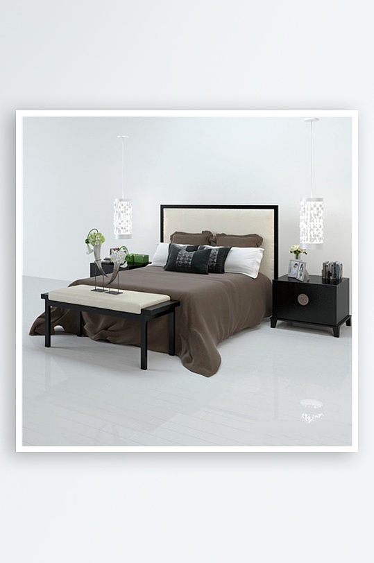 家具设计床3D模型-众图网