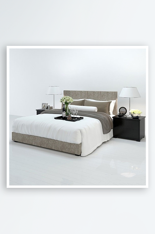 家具设计床3D模型-众图网