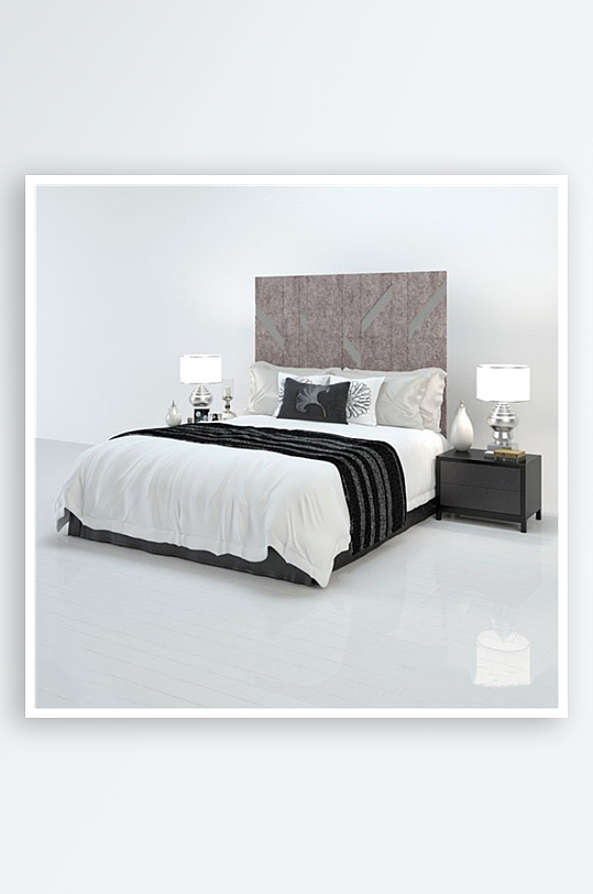 家具设计床3D模型-众图网