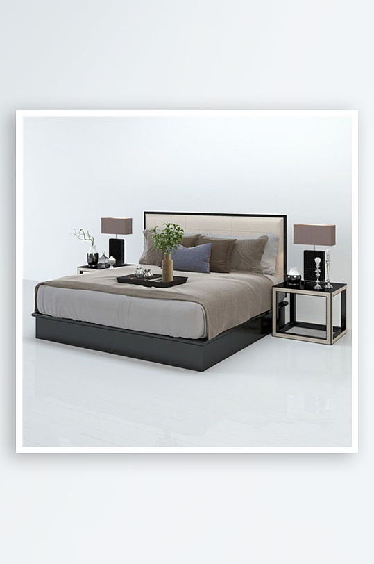 家具设计床3D模型-众图网