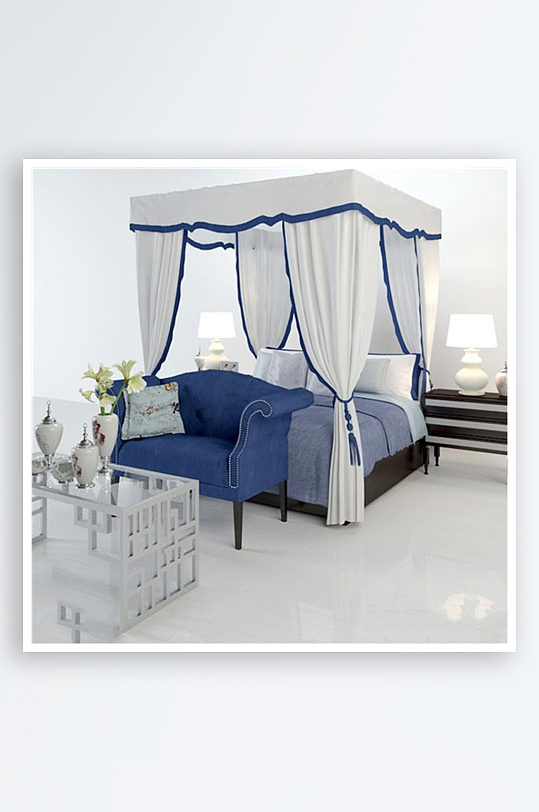 家具设计床3D模型-众图网