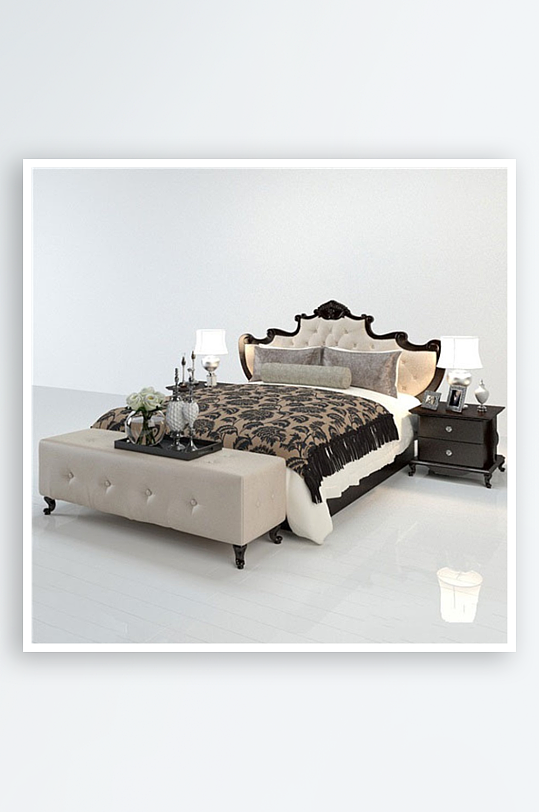 家具设计床3D模型-众图网