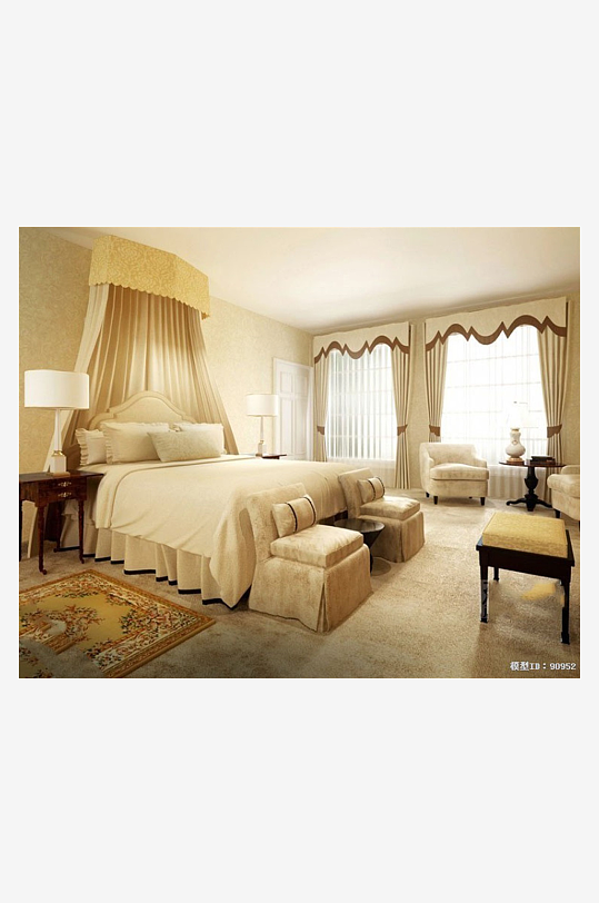 家具设计床3D模型-众图网