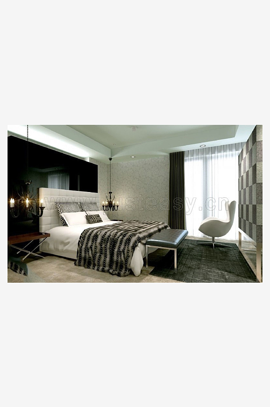 家具设计床3D模型-众图网