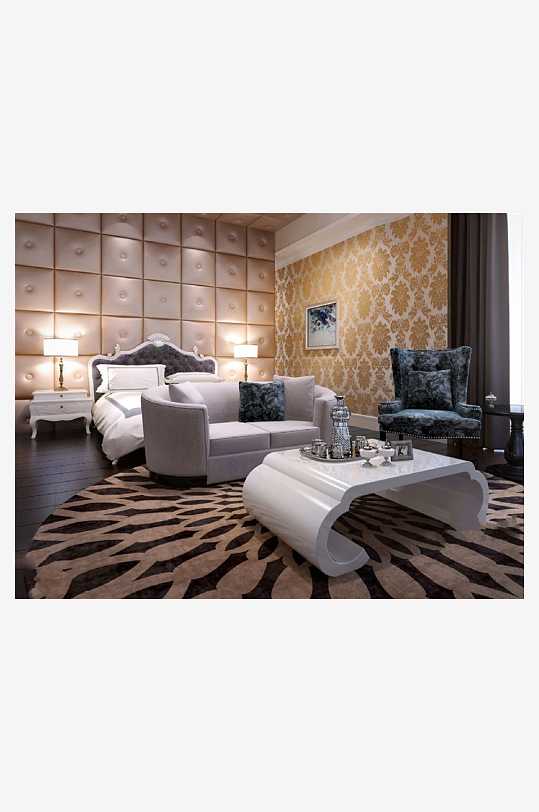 家具设计床3D模型-众图网