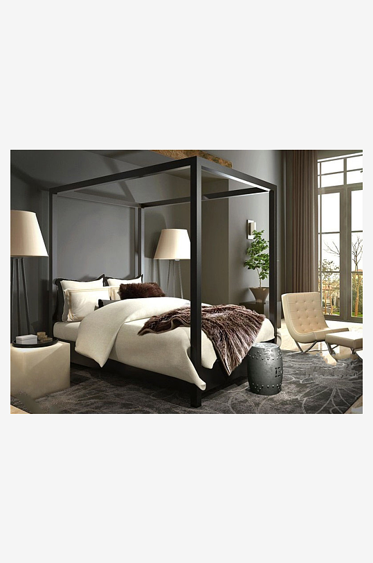 家具设计床3D模型-众图网