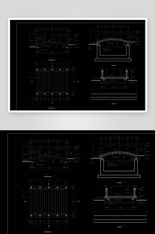 园林桥家装设计cad图纸
