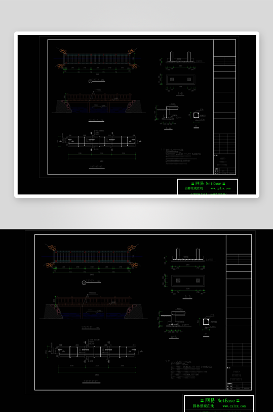 园林桥家装设计cad图纸-众图网