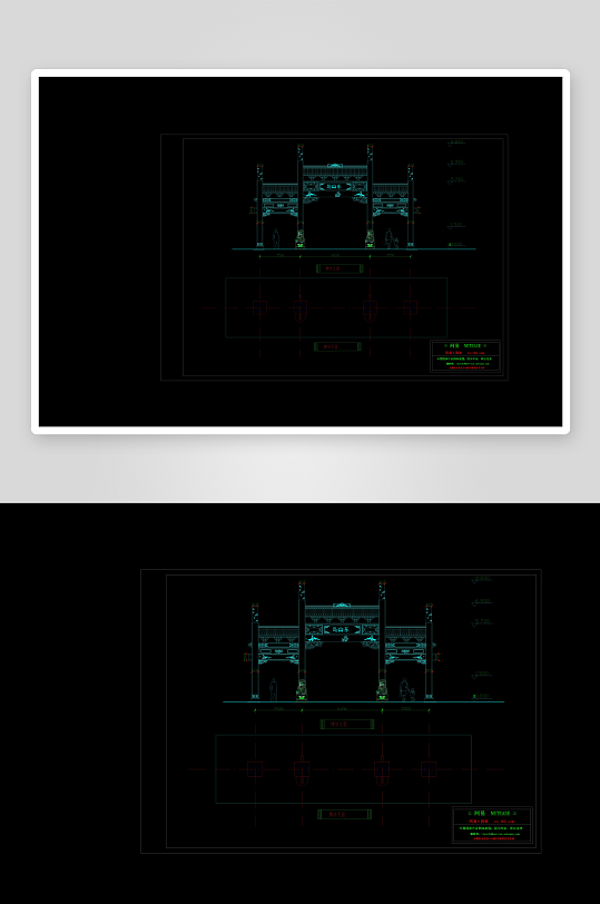 牌坊建筑家装设计cad图纸