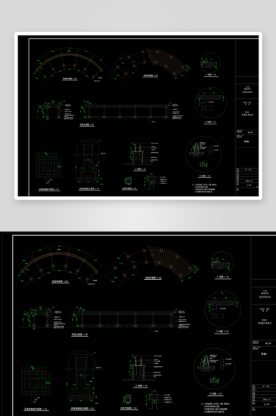 亭子建筑设计cad图纸-众图网