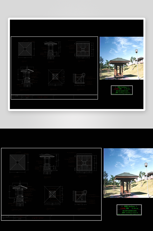 亭子建筑设计cad图纸-众图网