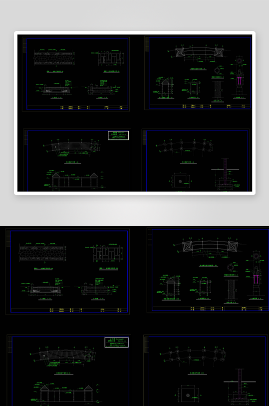 亭子建筑设计cad图纸-众图网