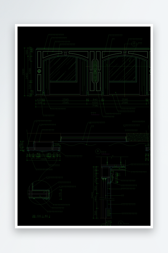 窗帘建筑设计cad图纸-众图网