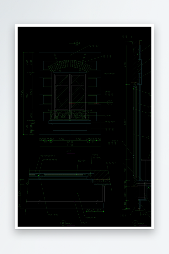 窗帘建筑设计cad图纸-众图网