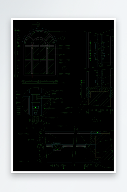 窗帘建筑设计cad图纸-众图网