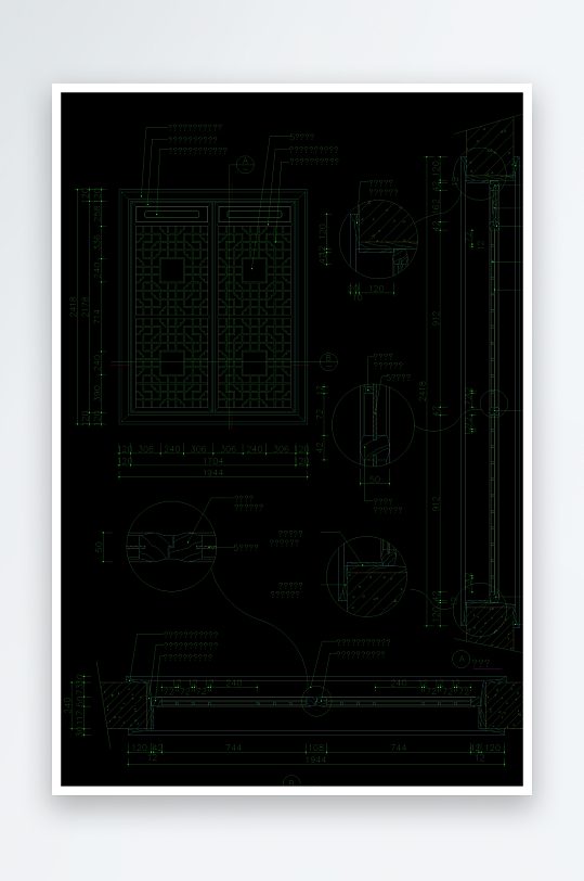 窗帘建筑设计cad图纸-众图网
