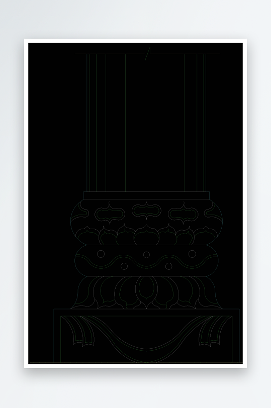 中式支柱建筑设计cad图纸-众图网
