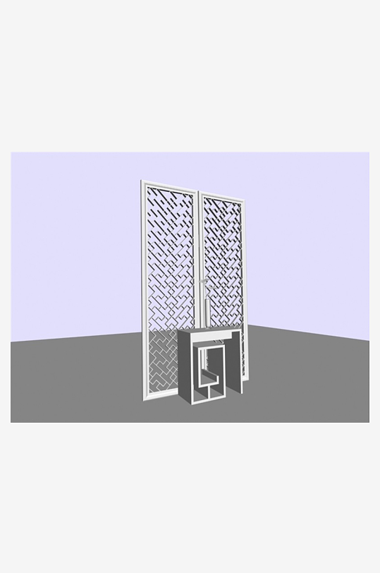 雕花隔断室内设计模型-众图网