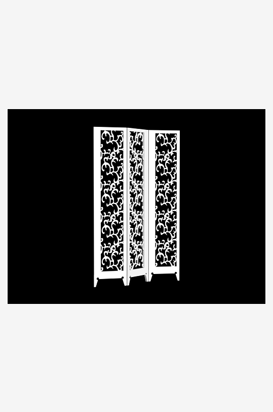 雕花隔断室内设计模型-众图网