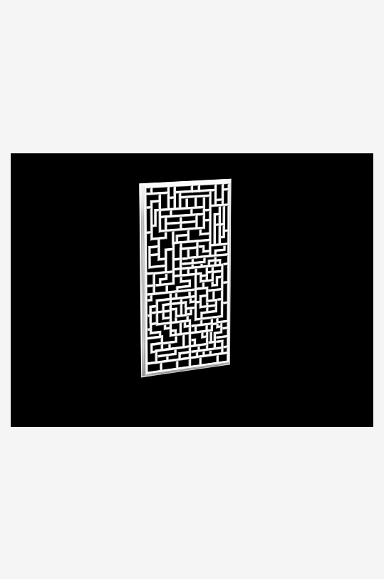 雕花隔断室内设计模型-众图网