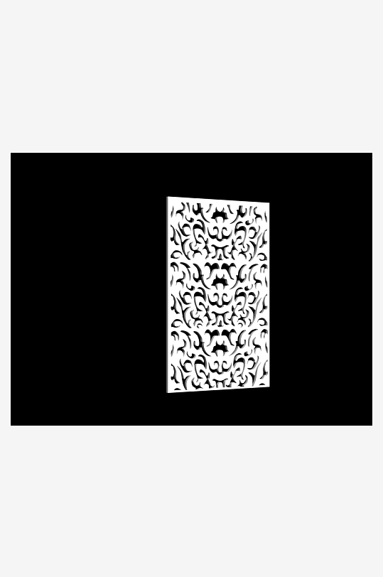 雕花隔断室内设计模型-众图网