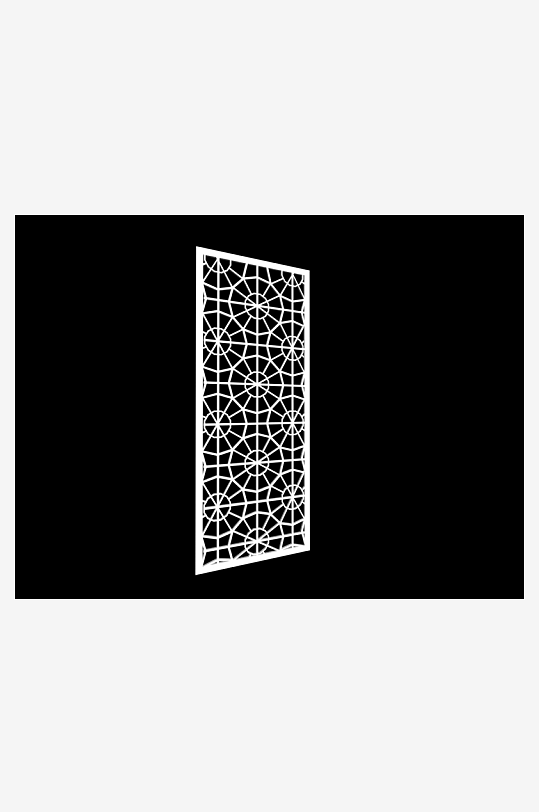 雕花隔断室内设计模型-众图网