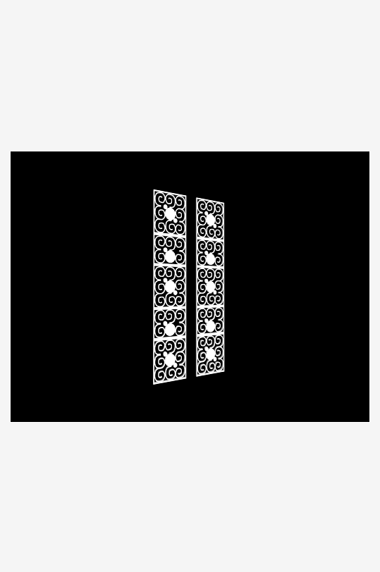 雕花隔断室内设计模型-众图网