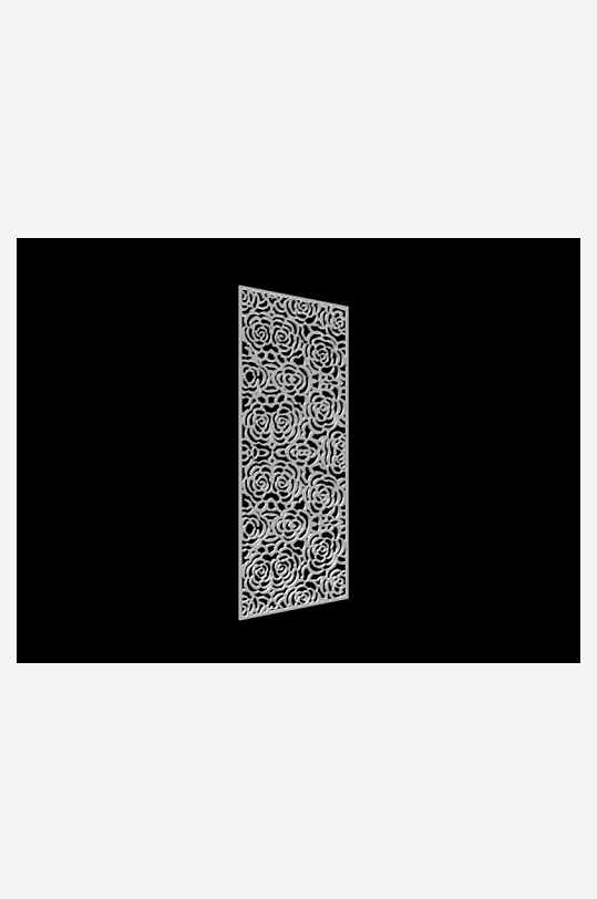 雕花隔断室内设计模型-众图网