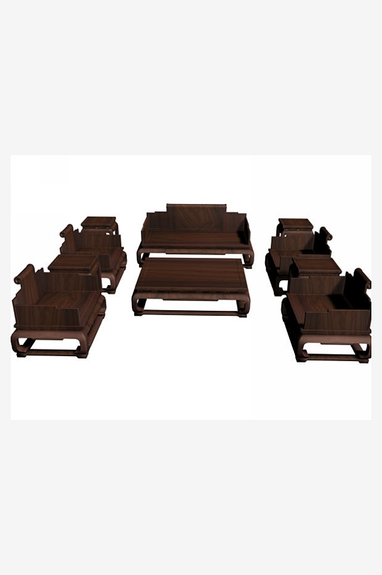 立体家具家居3D模型-众图网