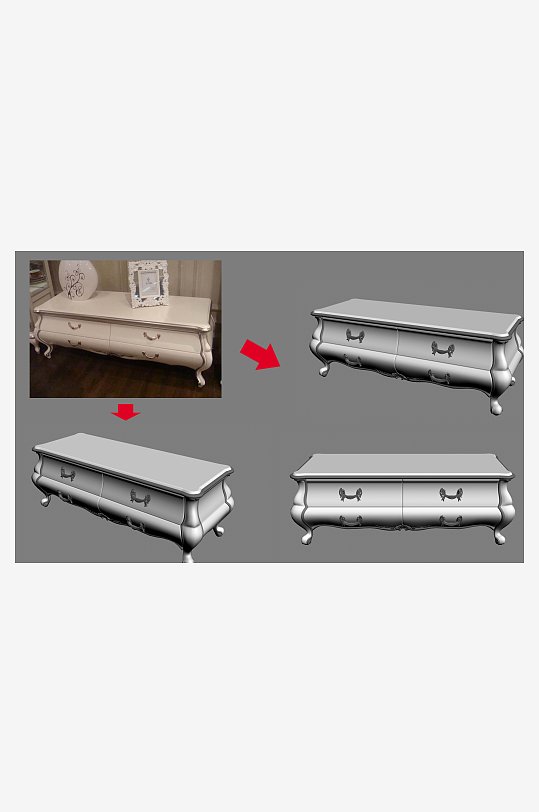 立体家具家居3D模型-众图网