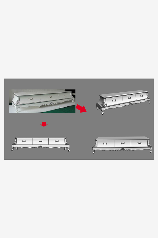 立体家具家居3D模型-众图网