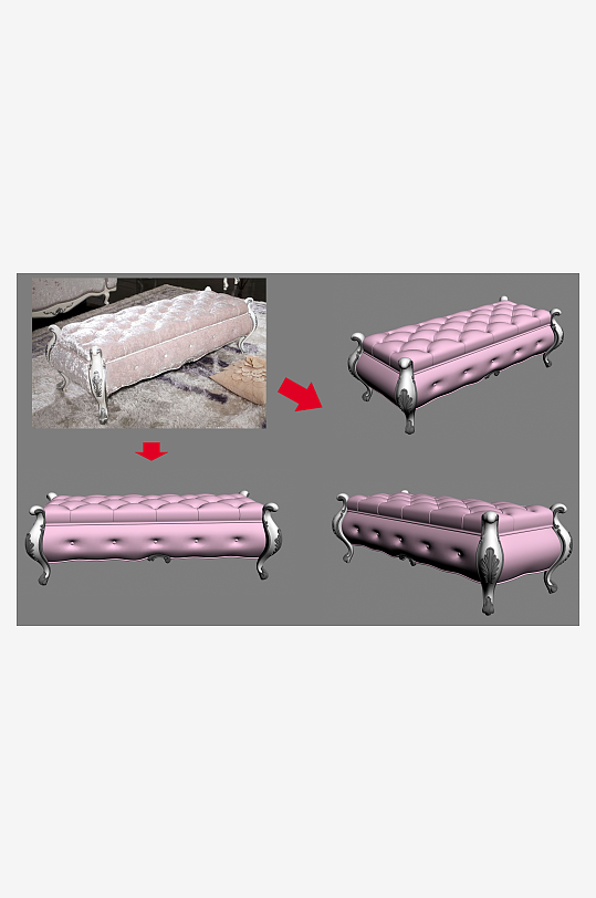 立体家具家居3D模型-众图网