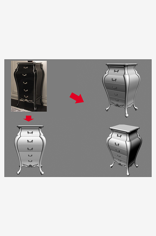 立体家具家居3D模型-众图网