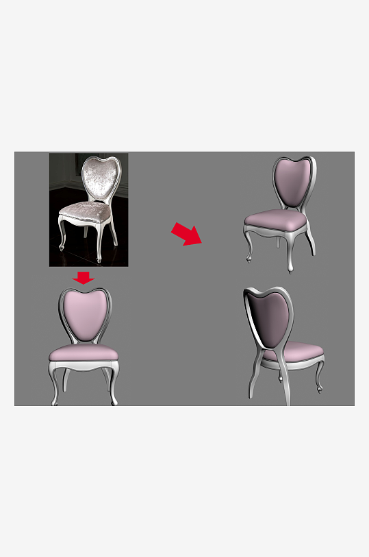 立体家具家居3D模型-众图网