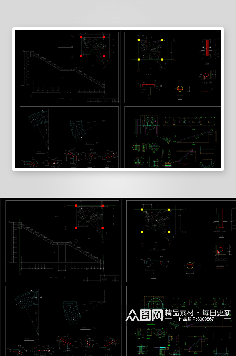 装修楼梯cad设计图纸素材
