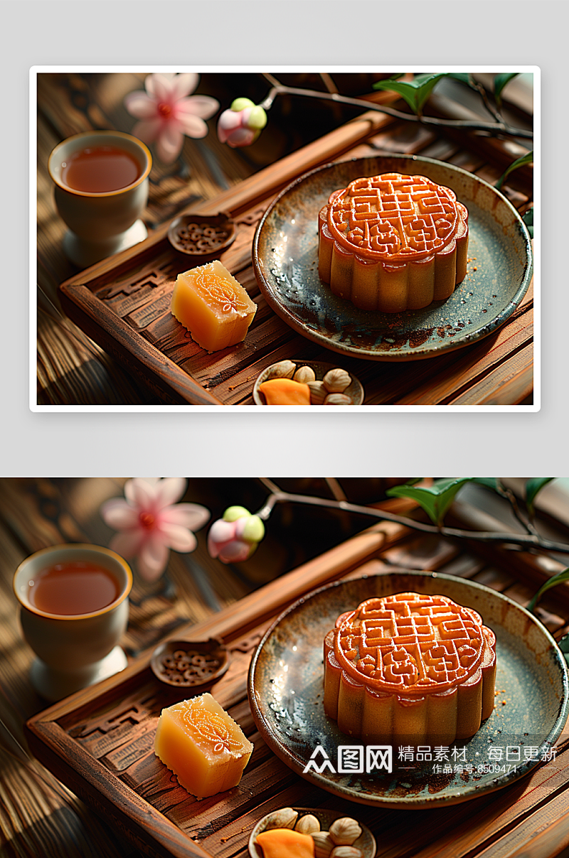 数字艺术月饼食物图片素材