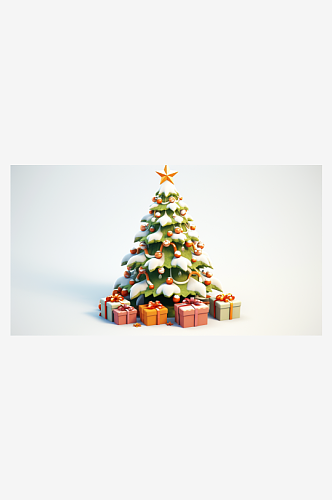 数字艺术美丽圣诞树图片