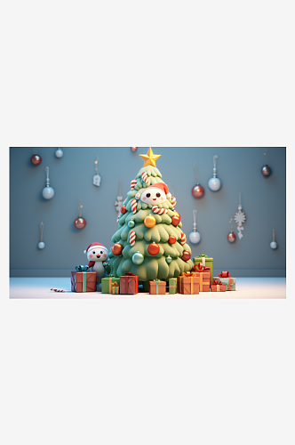 数字艺术美丽圣诞树