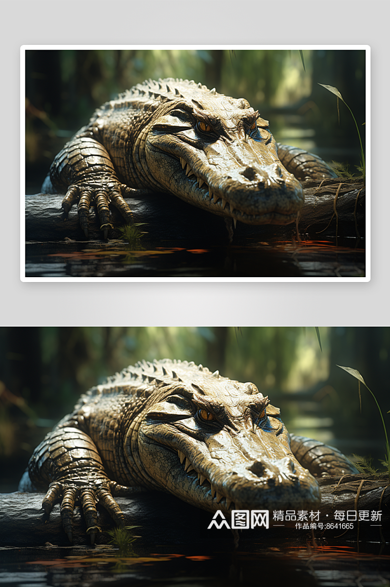 数字艺术鳄鱼动物图片素材