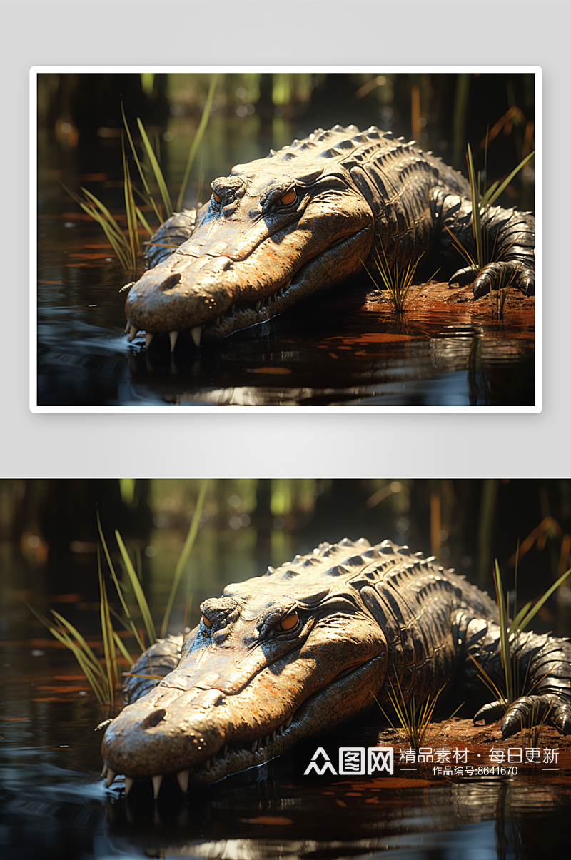 数字艺术鳄鱼动物图片素材