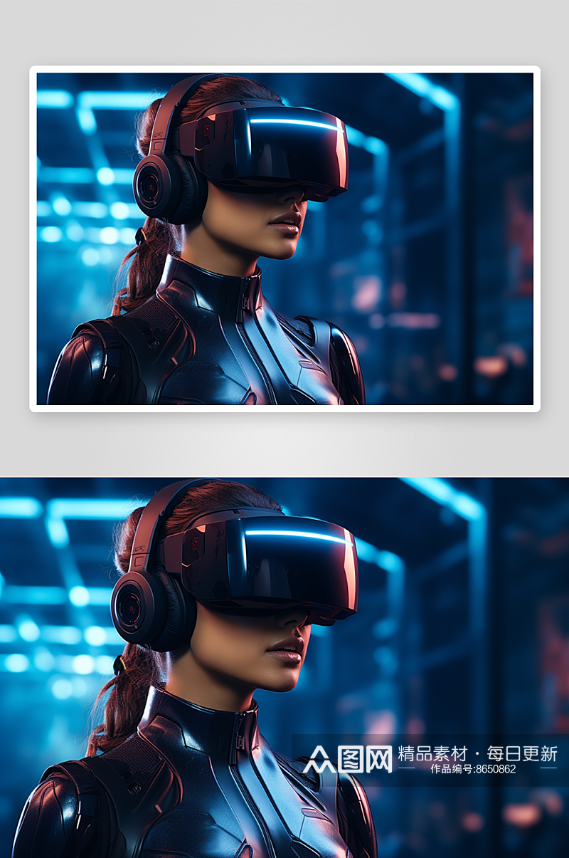 数字艺术VR眼镜图片素材