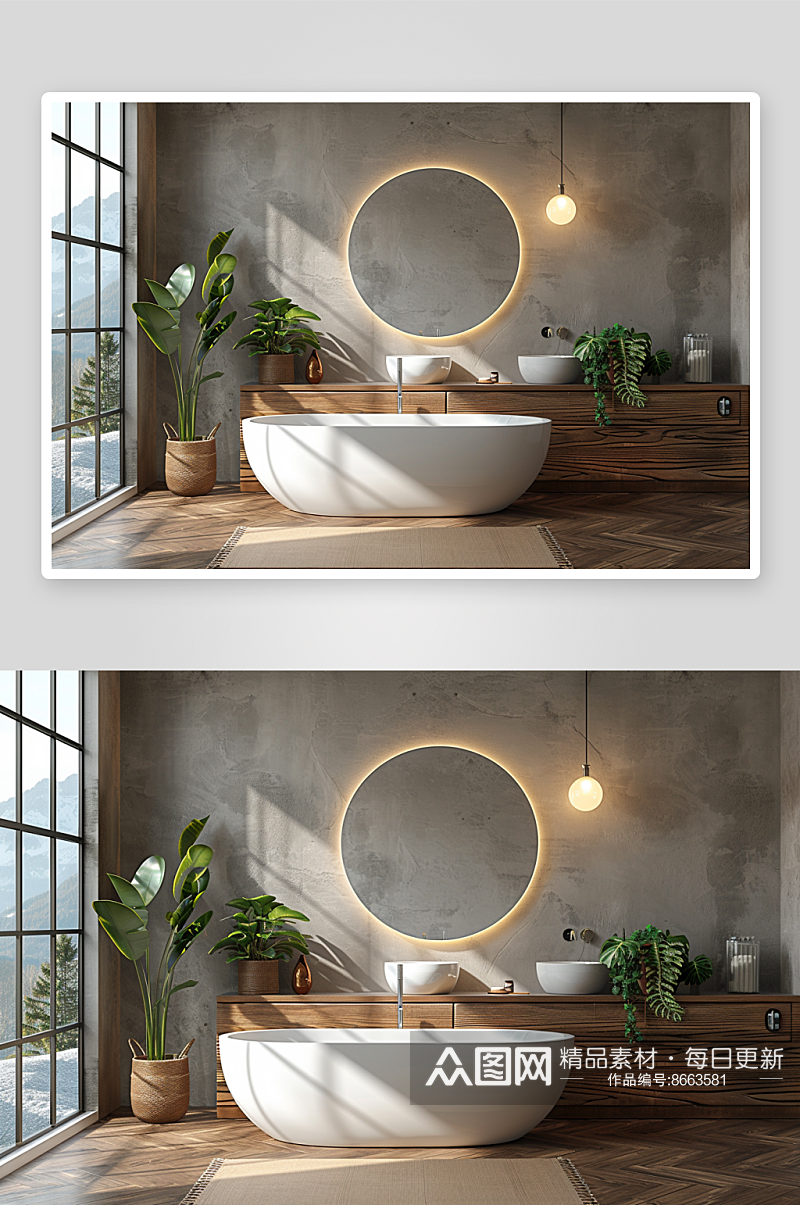 数字艺术卫生间浴缸图片素材
